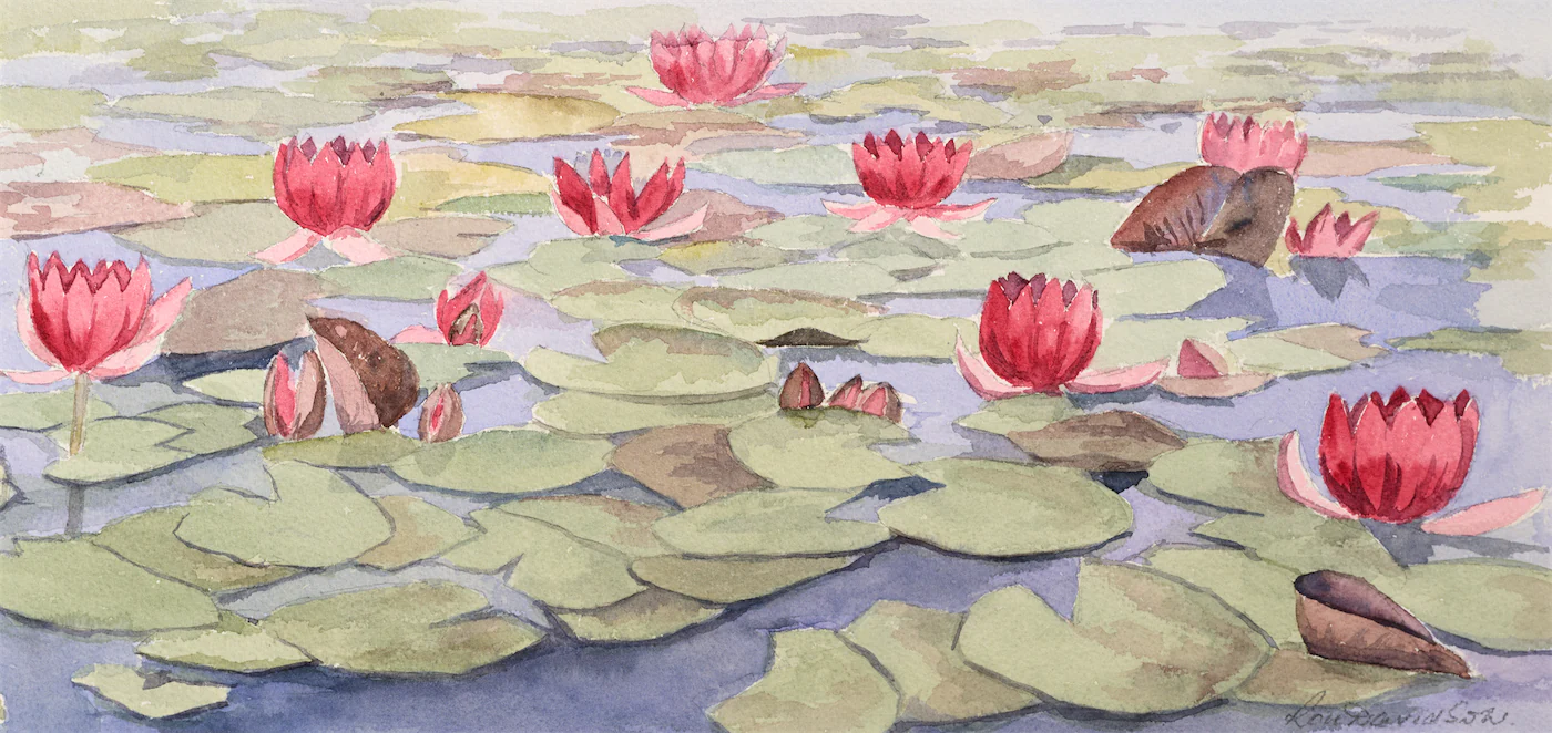 Water Lily Pond, a painting by Ron Davidson