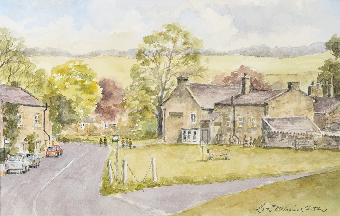 Stocks on Middle Green, a painting by Ron Davidson