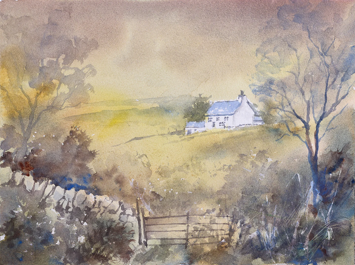 Light Rising at the Farm, a painting by Ron Davidson