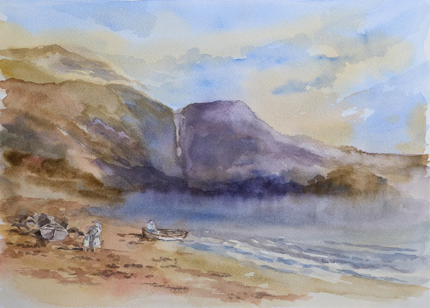 Casting into a Calm Sea, a painting by Ron Davidson