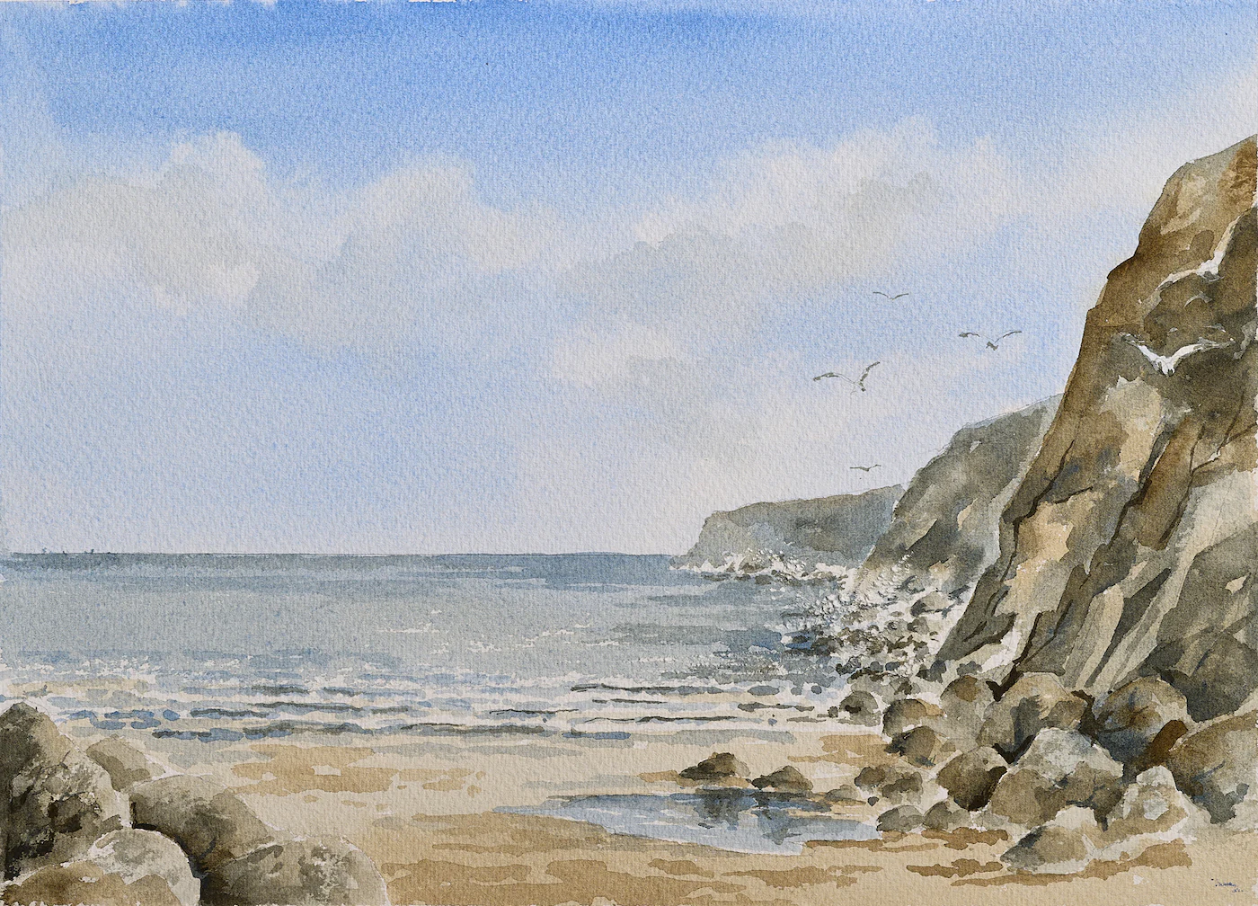 Port Gaverne, a painting by Ron Davidson