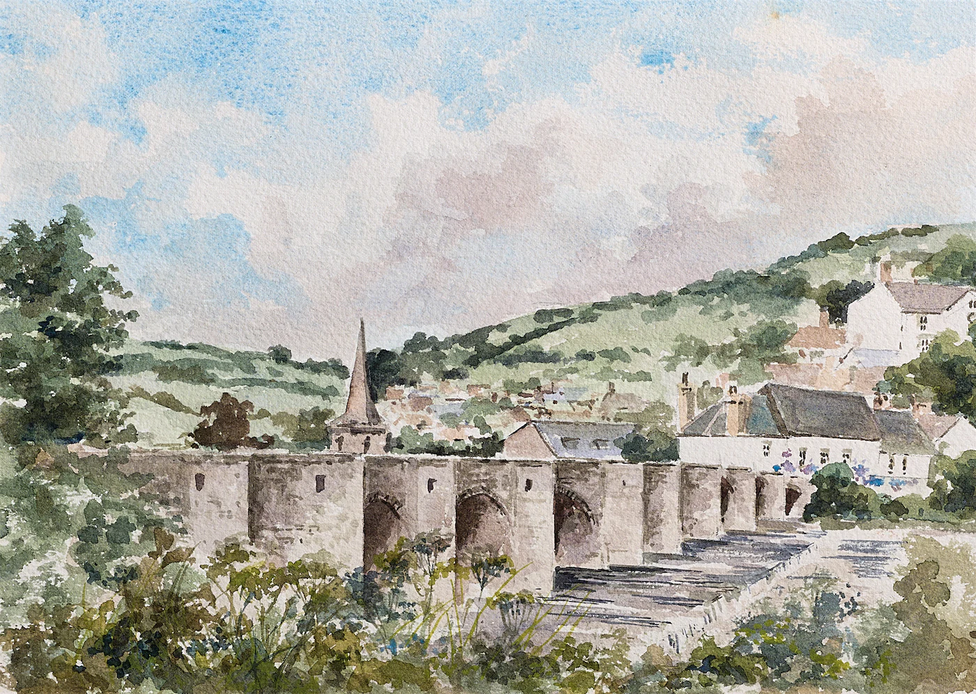 Over the Bridge, a painting by Ron Davidson