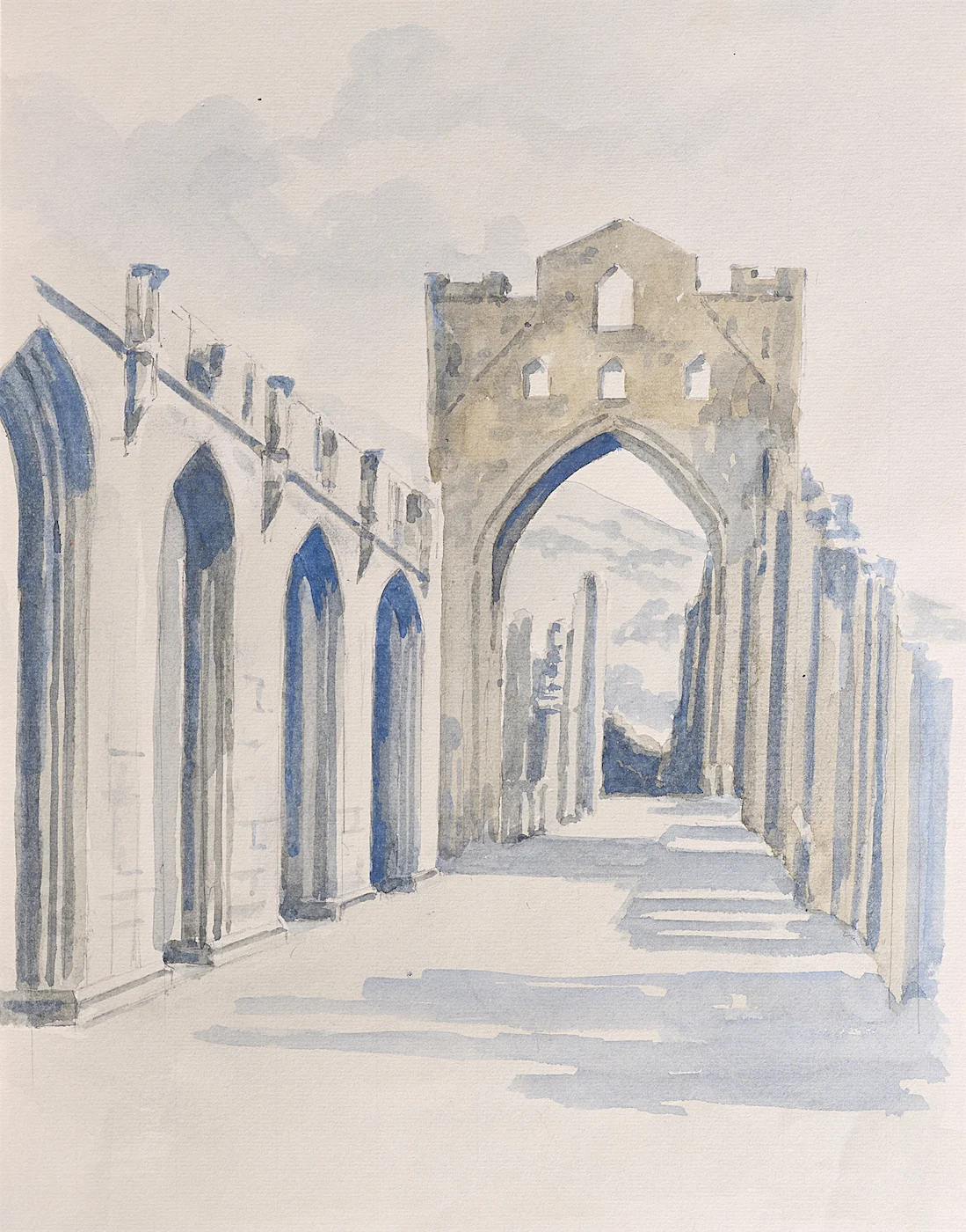 Abbey Shadows, a painting by Ron Davidson