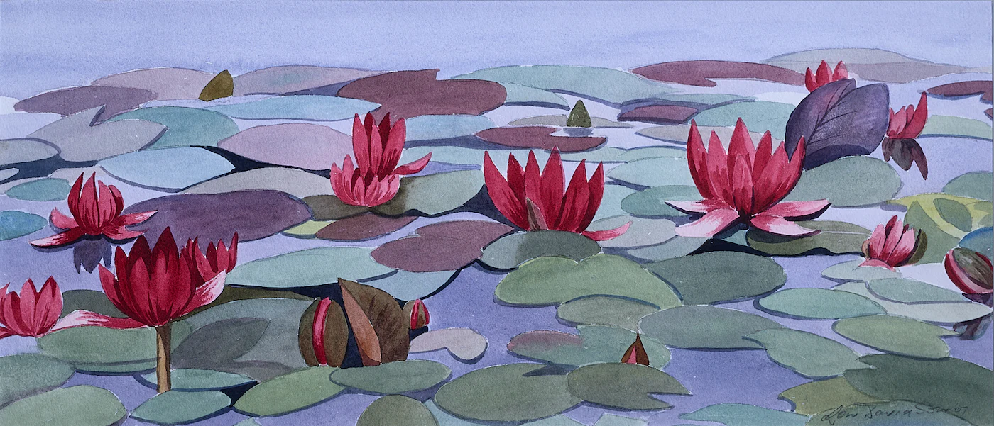 Water Lily Colours, a painting by Ron Davidson