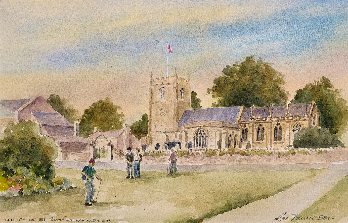 Passing Time in Romaldkirk, a painting by Ron Davidson