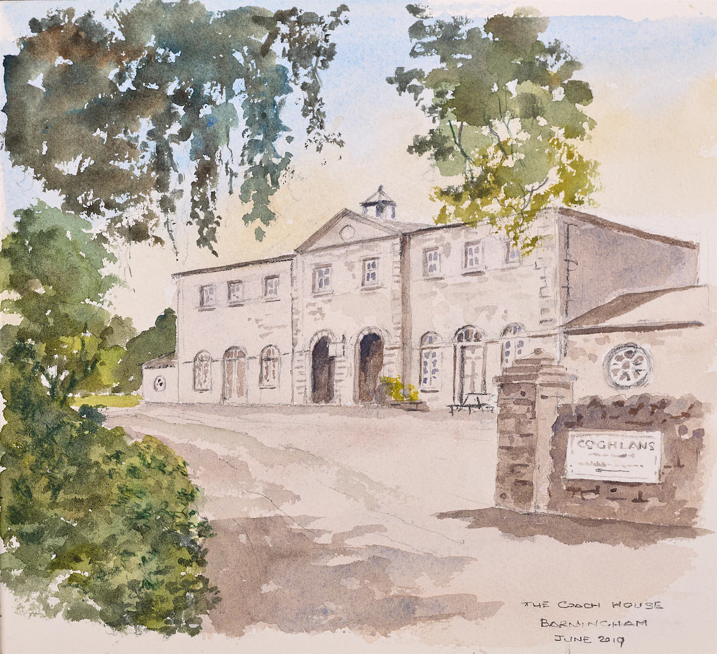 Barningham Coach House, a painting by Ron Davidson