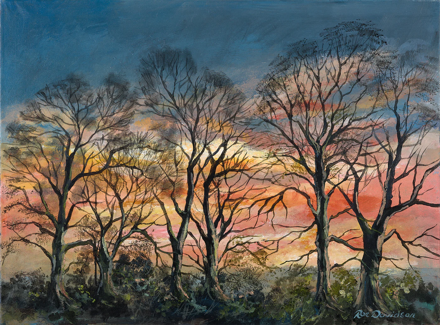 Sunset Wood, a painting by Ron Davidson