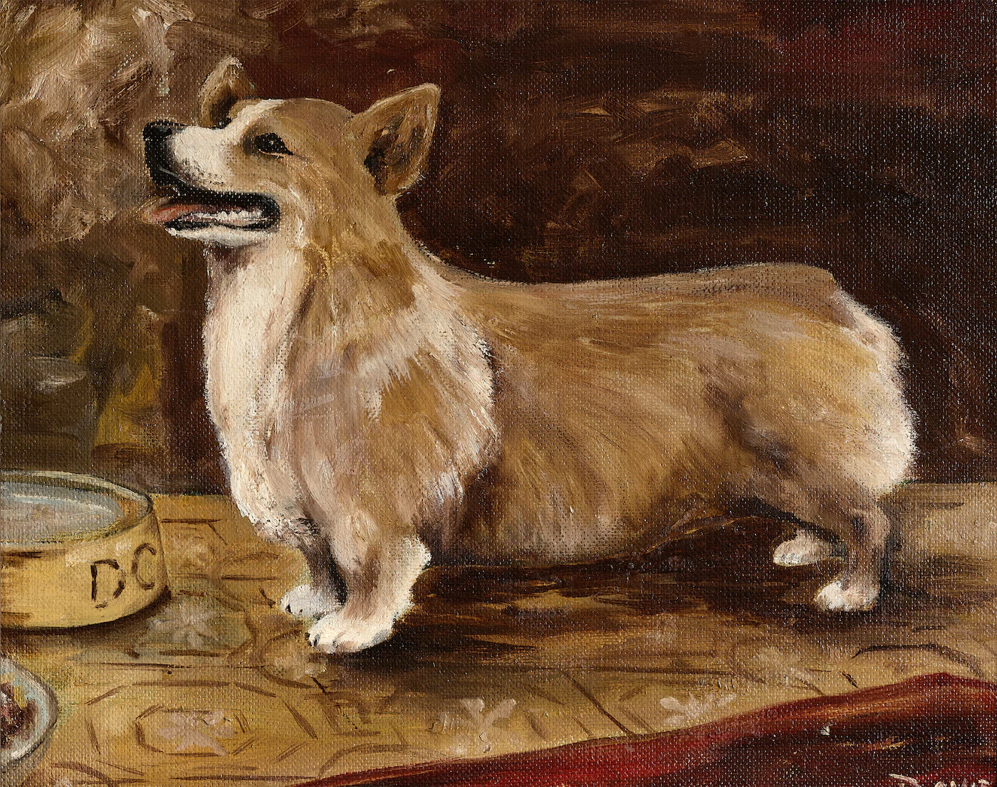 Joe, the Pembrokeshire Corgi, a painting by Ron Davidson